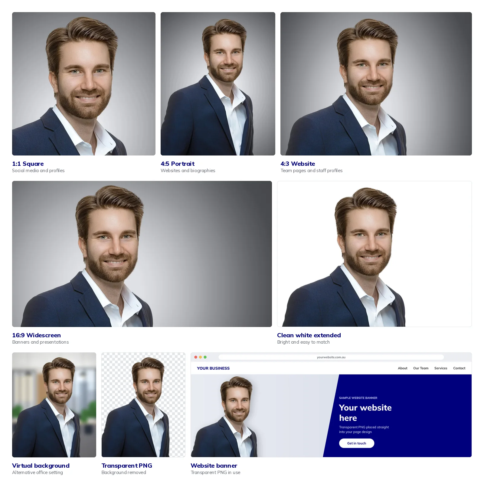Optional add ons for headshot sessions