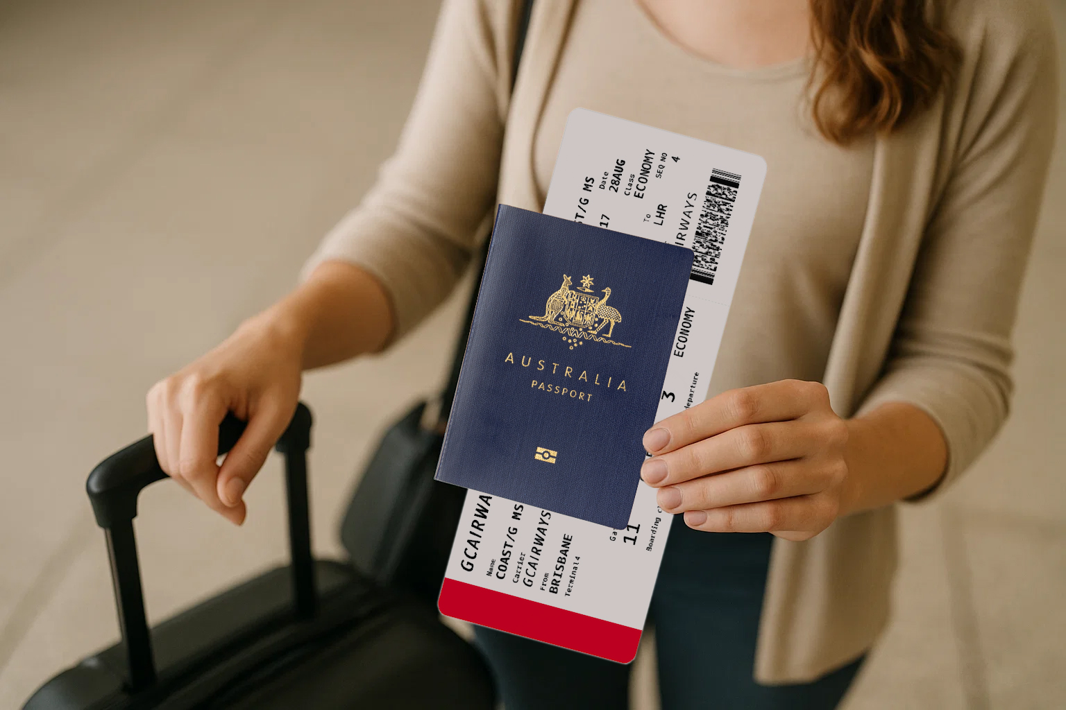 Professional passport photo session at our Runaway Bay studio, Gold Coast