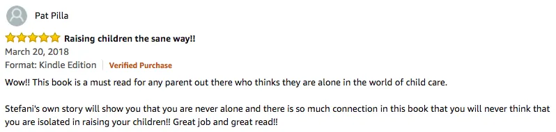 Reader testimonial