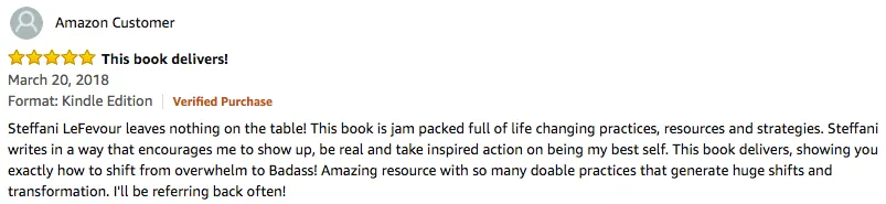 Reader testimonial