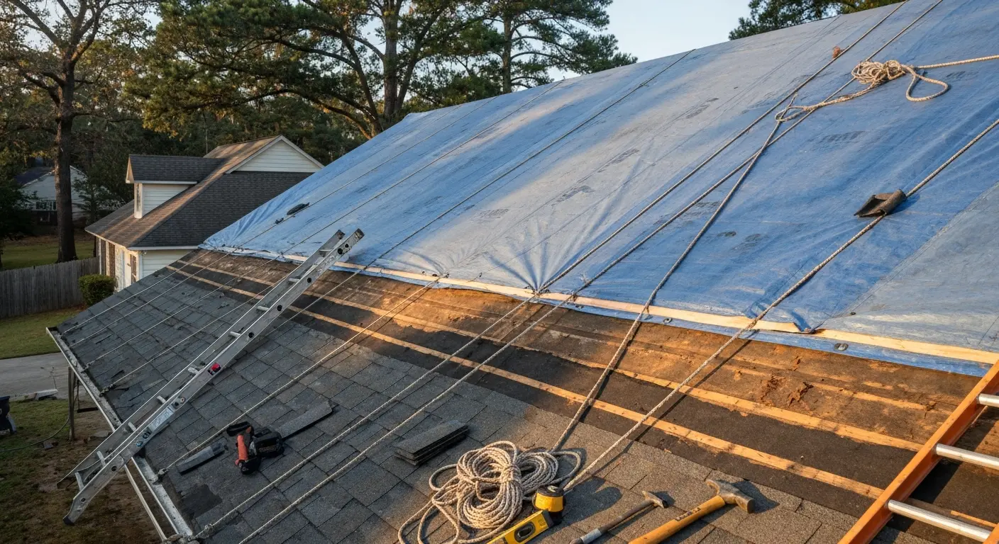Roof storm damage repair