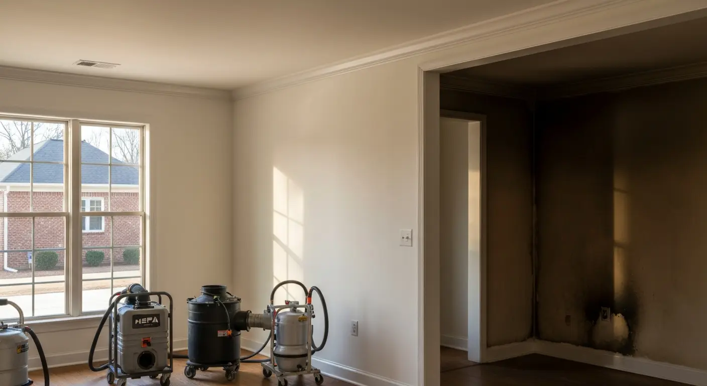 Soot removal in Pineville home