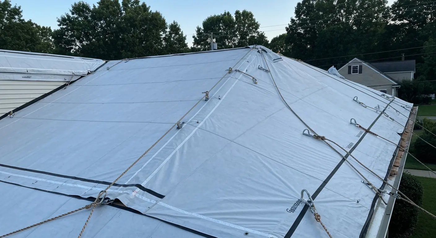 Emergency roof tarp service