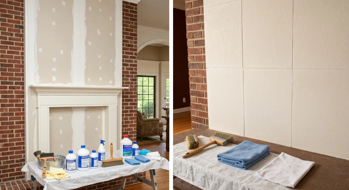 Soot removal and wall restoration