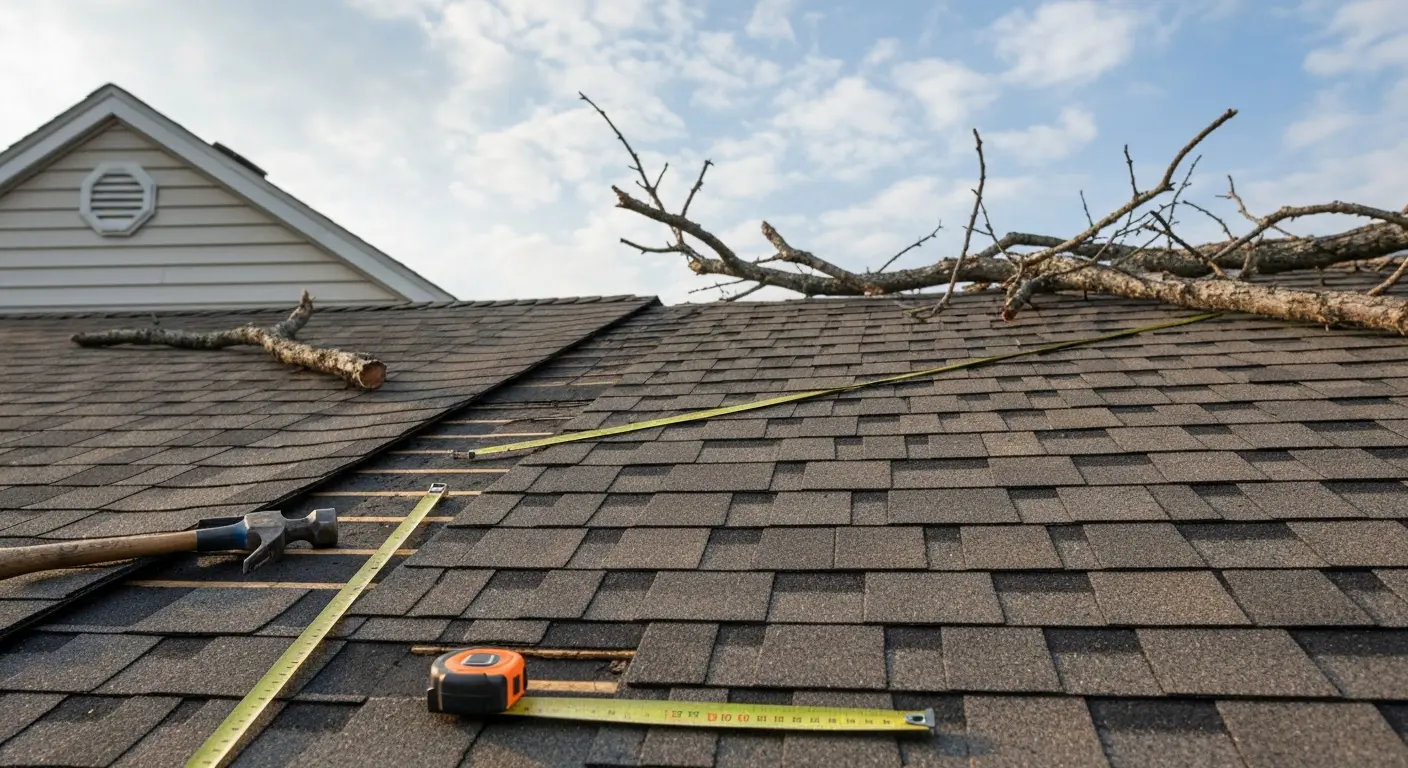 Tree damage roof repair