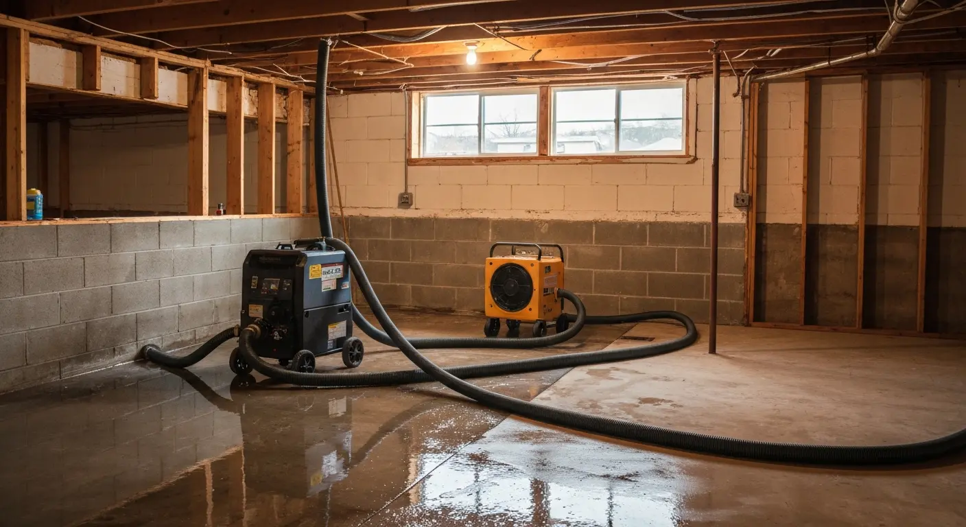 Water extraction from Indian Trail home basement