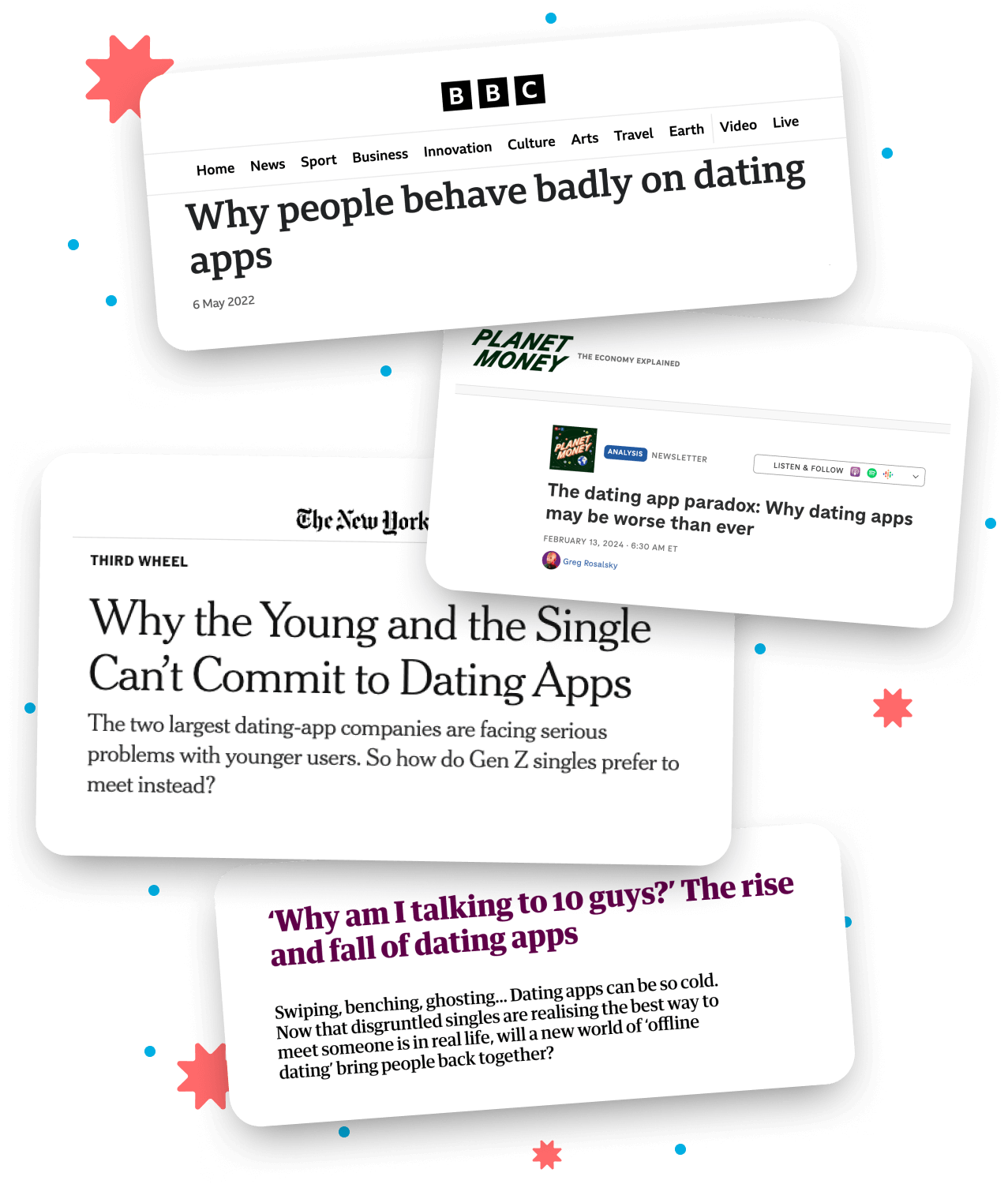 Dating website headlines in the news