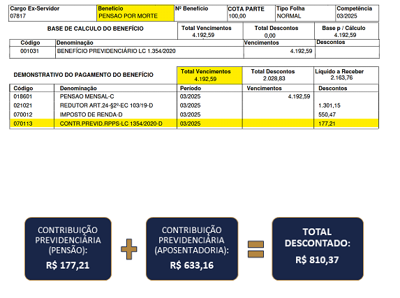 desconto indevido na contribuição previdenciária (aposentadoria)
