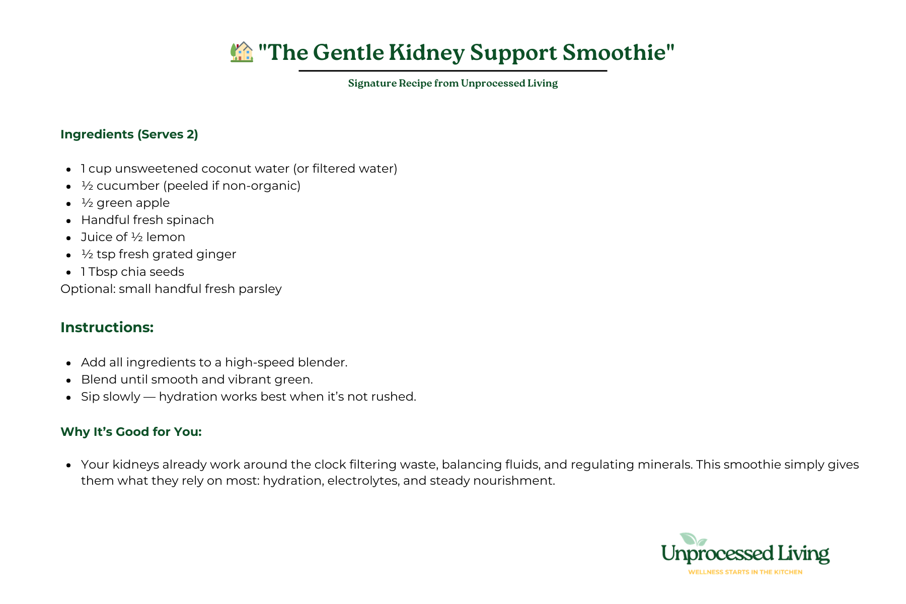 Kidney Support Smoothie Kidney Support Smoothie