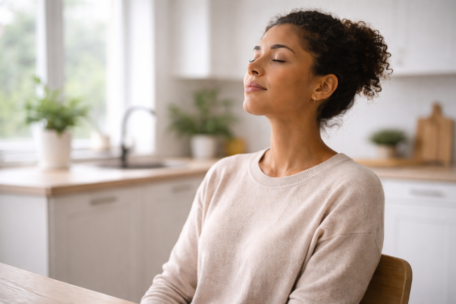 Mouth Breathing - Woman exercise facial muscles