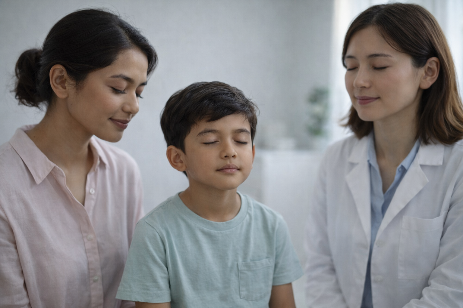 Oral Muscle Function - Child and parent consulting with a therapist