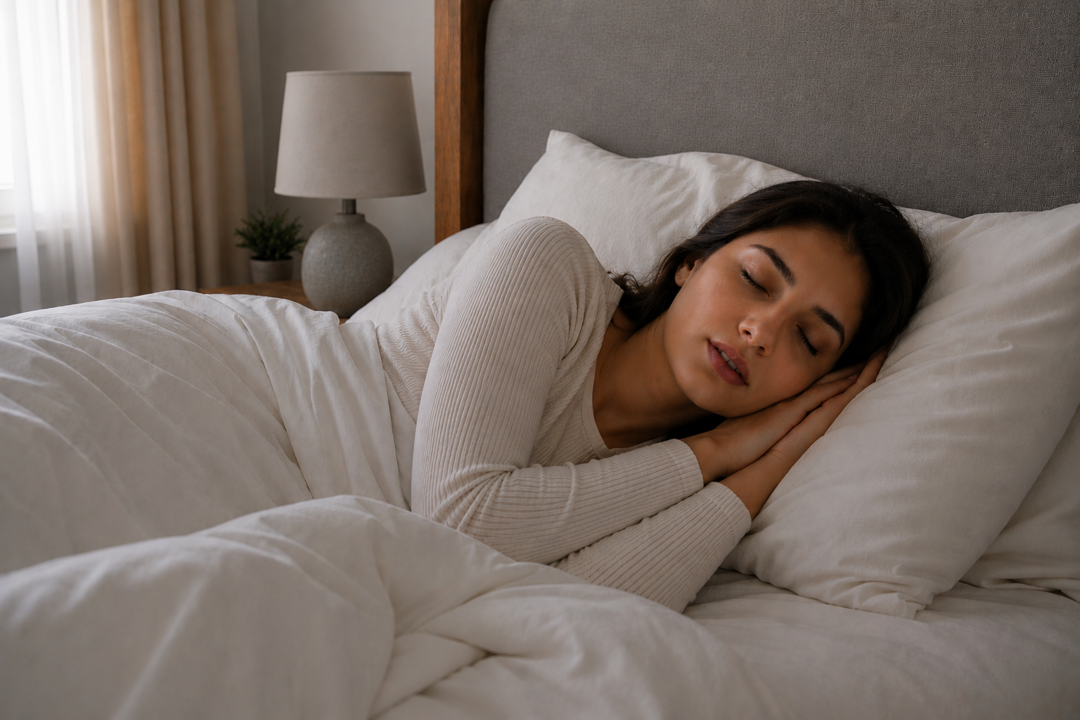 Mouth Breathing - Woman sleeping with her mouth open