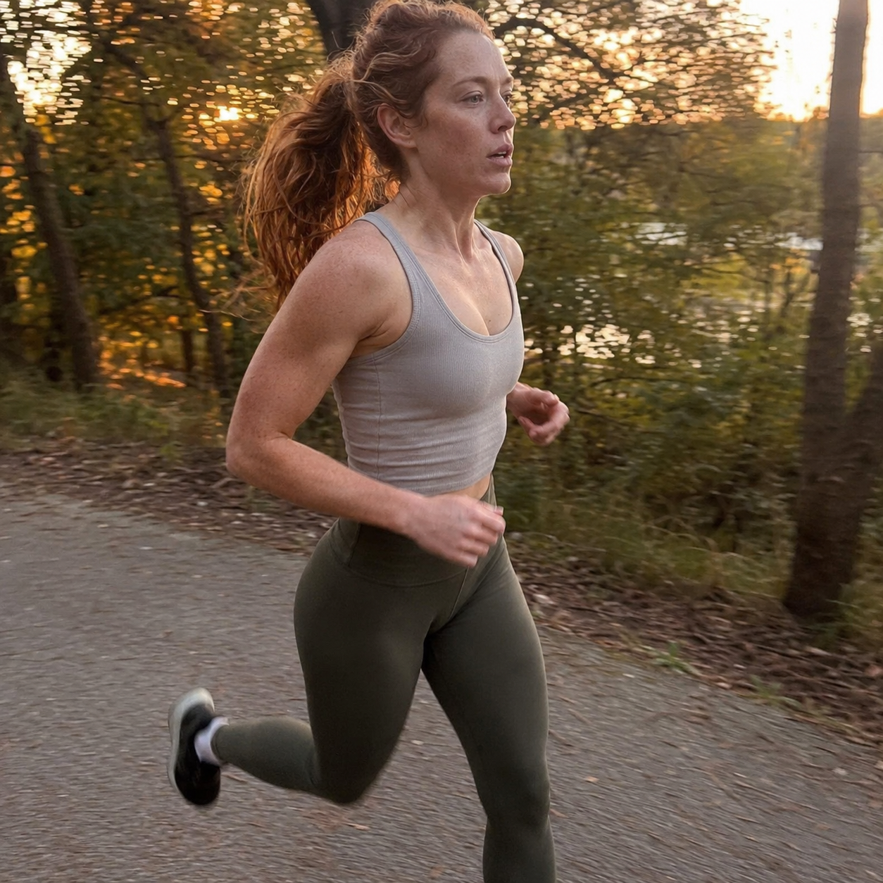 Person running, active and healthy