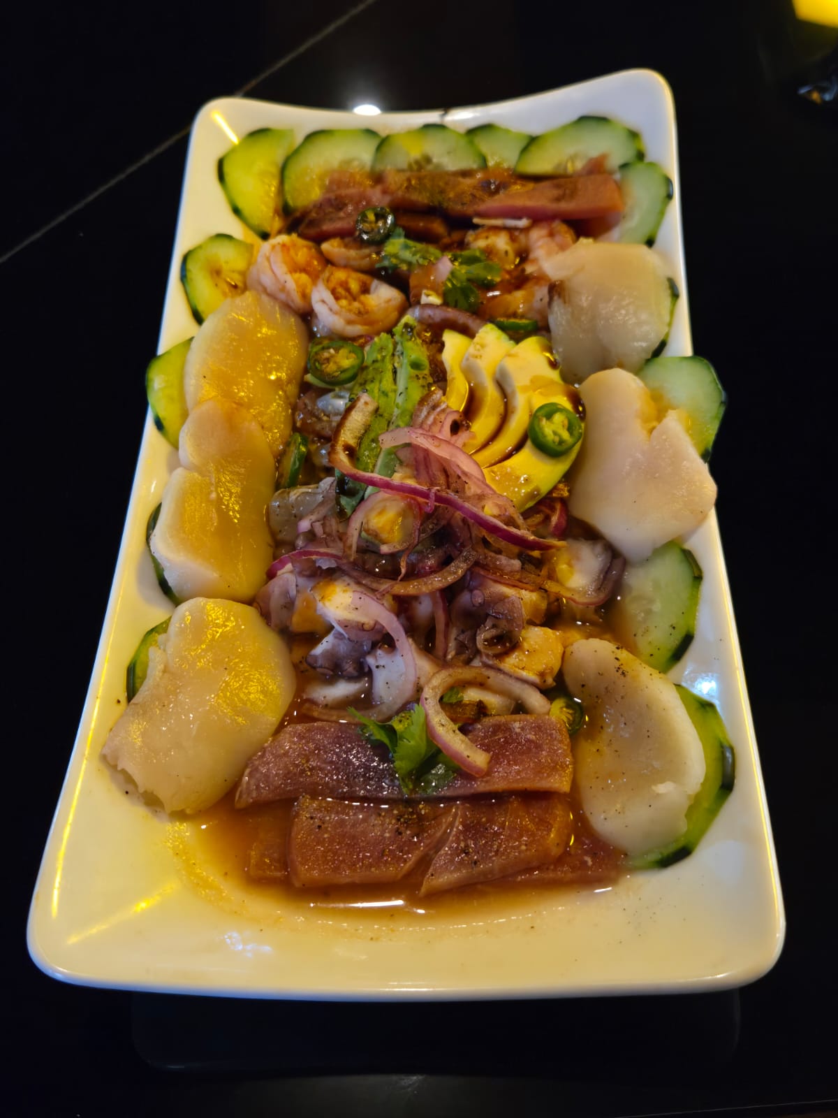Ceviche Camarón y Pulpo