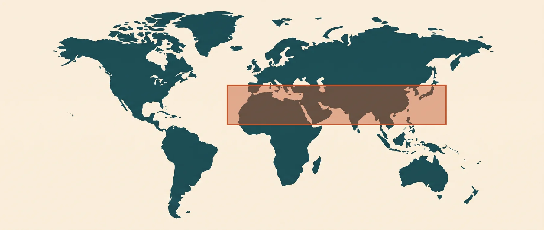 World map highlighting the 10/40 Window