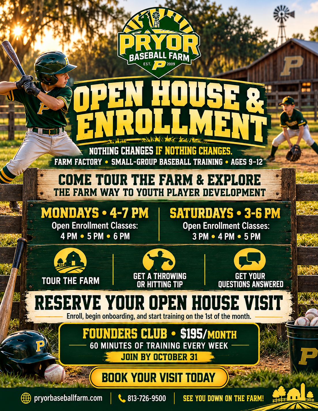 Pryor Baseball Farm Open House schedule