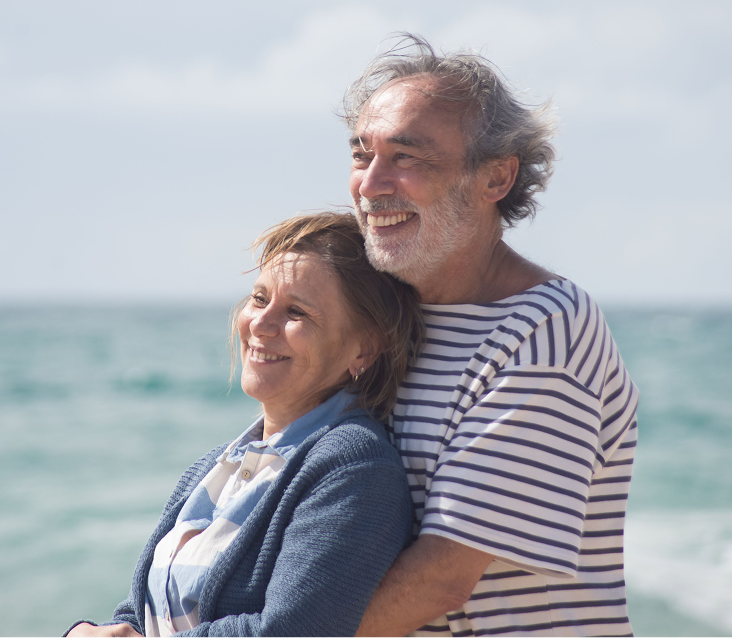 Senior couple enjoying learning about Medicare options together