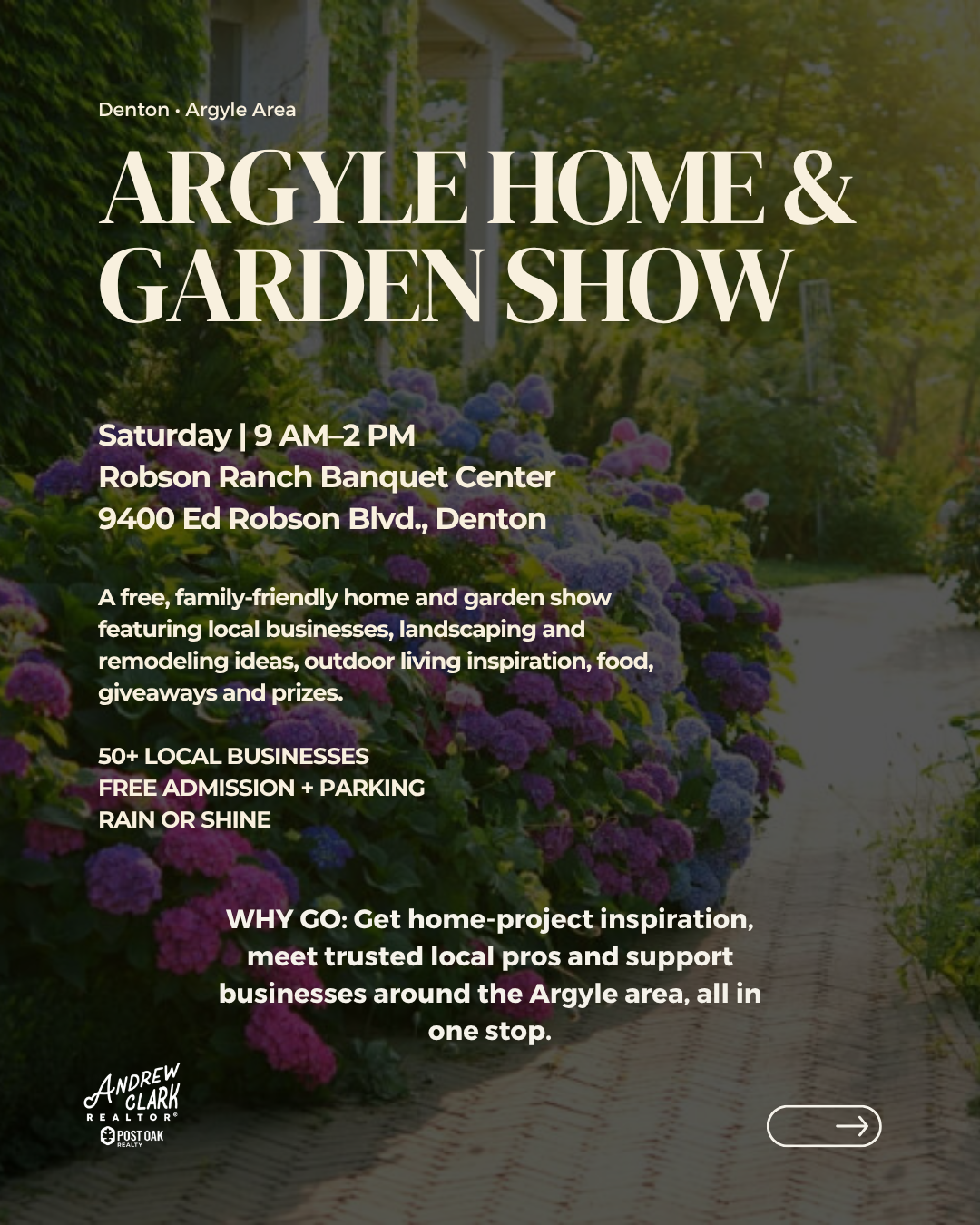 Argyle Home and Garden Show in Denton Texas September 5 2026, a family-friendly Denton County weekend event