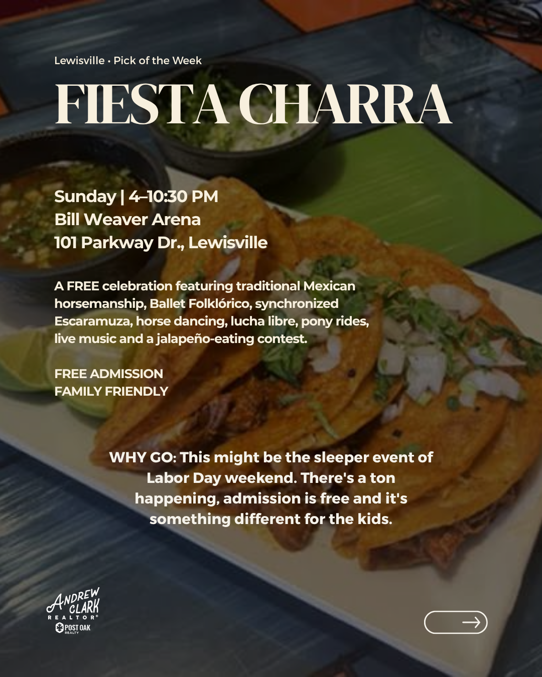 Fiesta Charra in Lewisville Texas featuring Mexican horsemanship, Ballet Folklórico, lucha libre and family activities