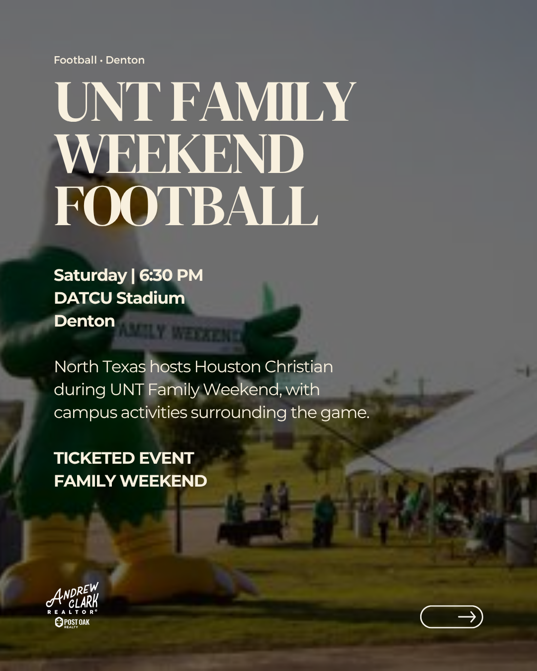 North Texas football game at DATCU Stadium in Denton, Texas during UNT Family Weekend