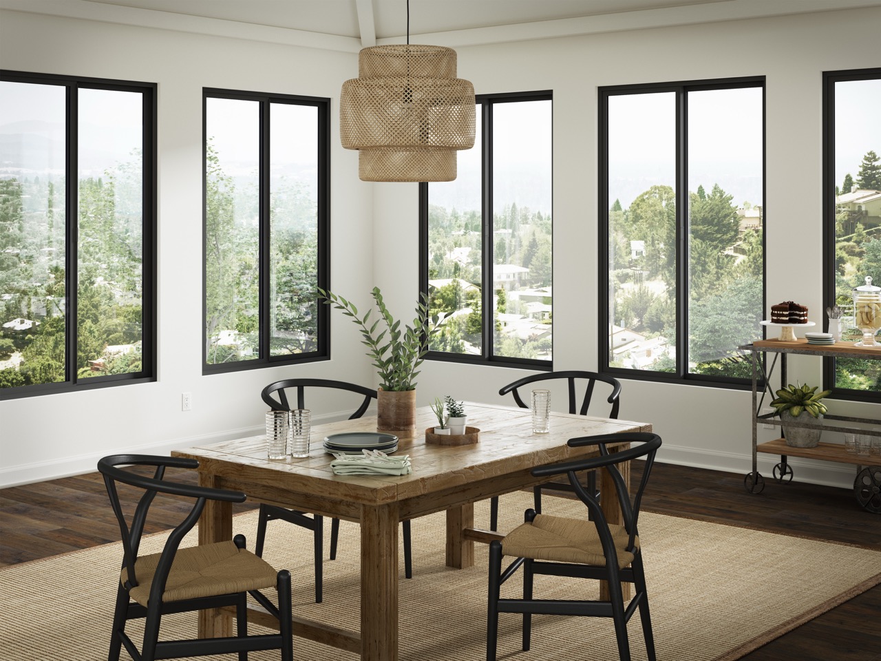 Milgard V400 Tuscany Series windows in black