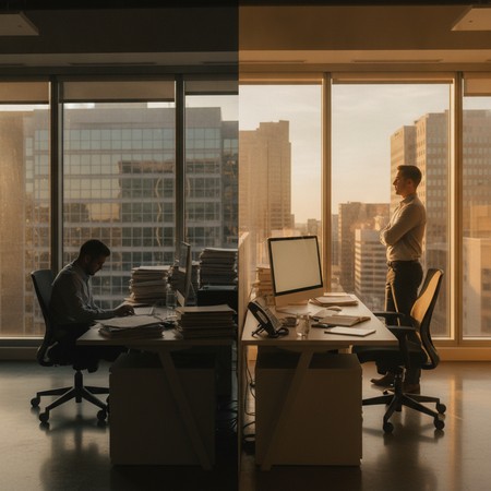 Business advisor reviewing credit report with client
