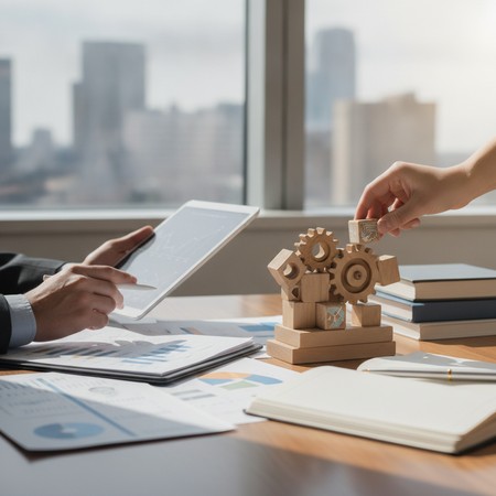 Business owner reviewing market expansion strategy with advisor