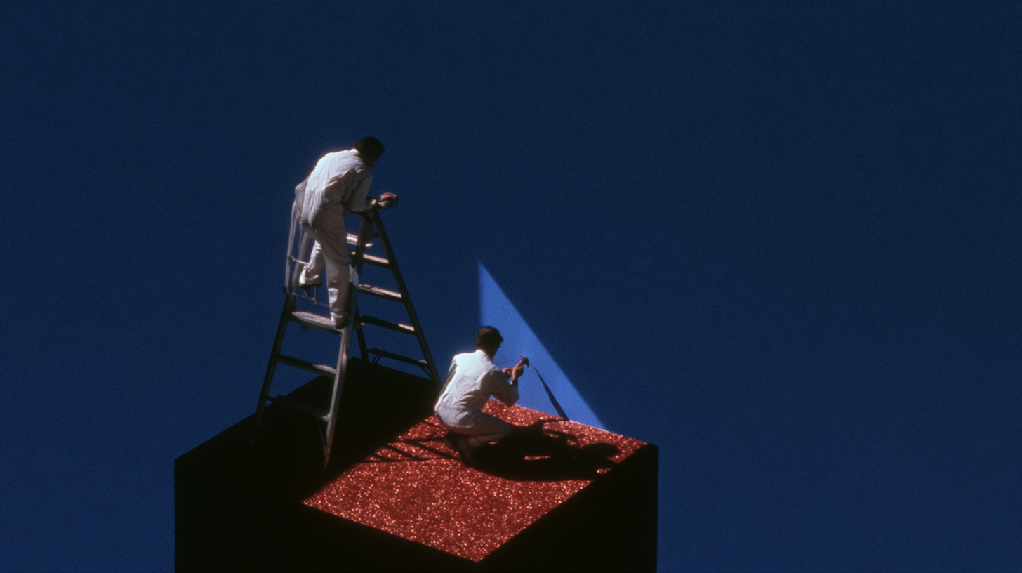 Service business team at work