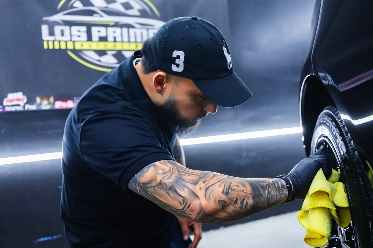 A shining clean classic car detailed by los primos auto detailing in san leandro photographed from the front