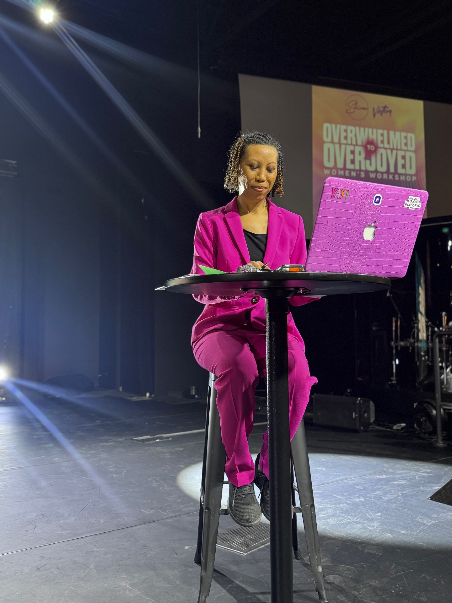Rosalyn Bates presenting on stage