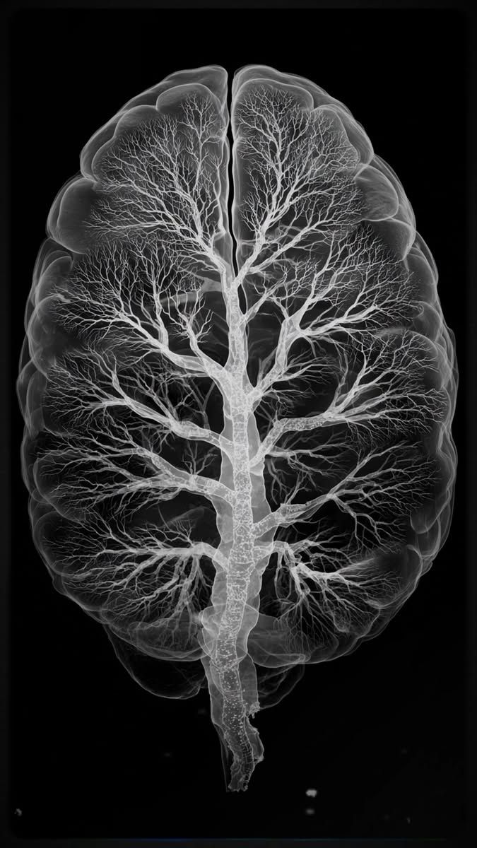 Tree-like branching form within a brain
