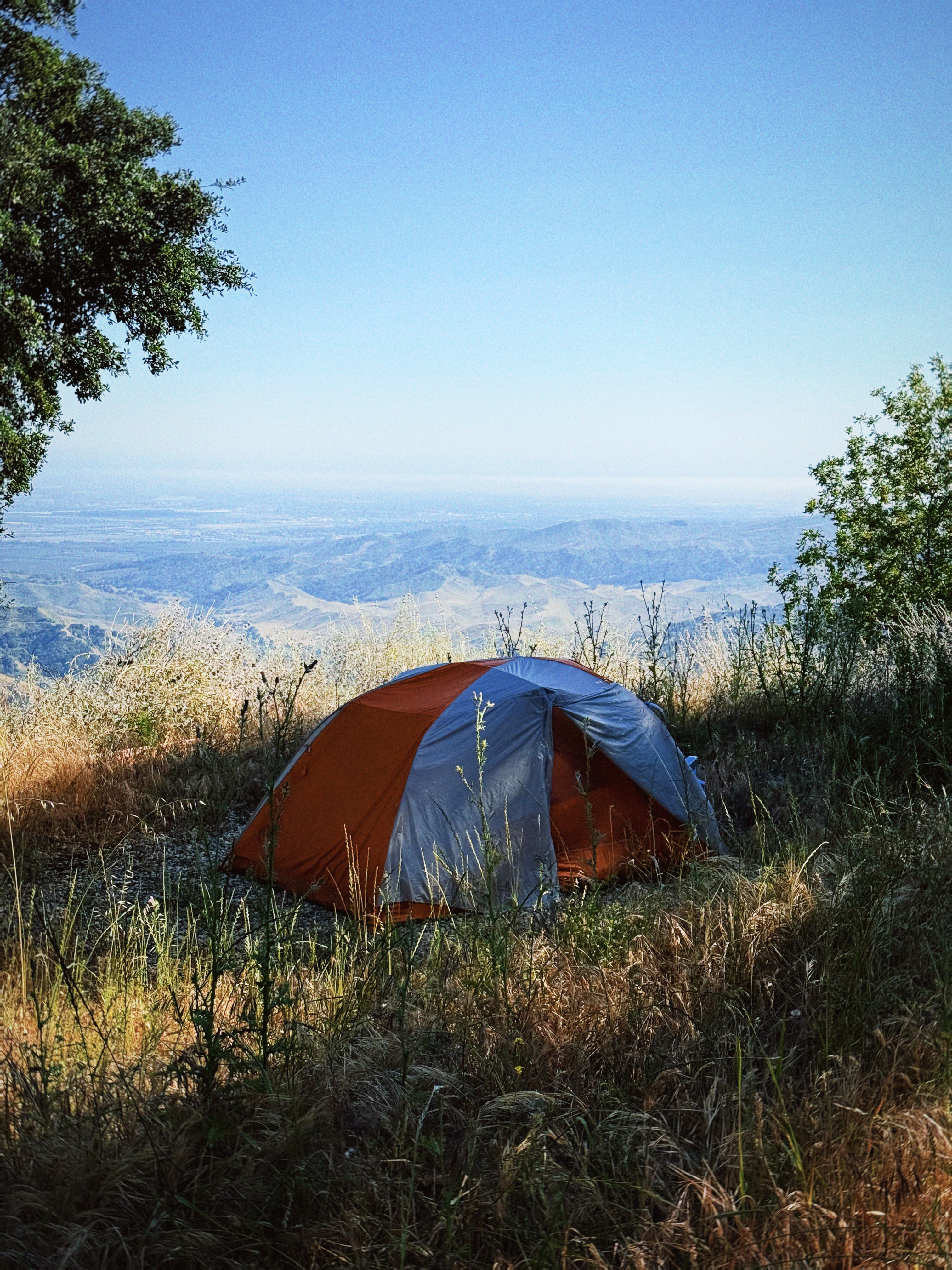 Camping on the Ojai hillside overlooking the valley
