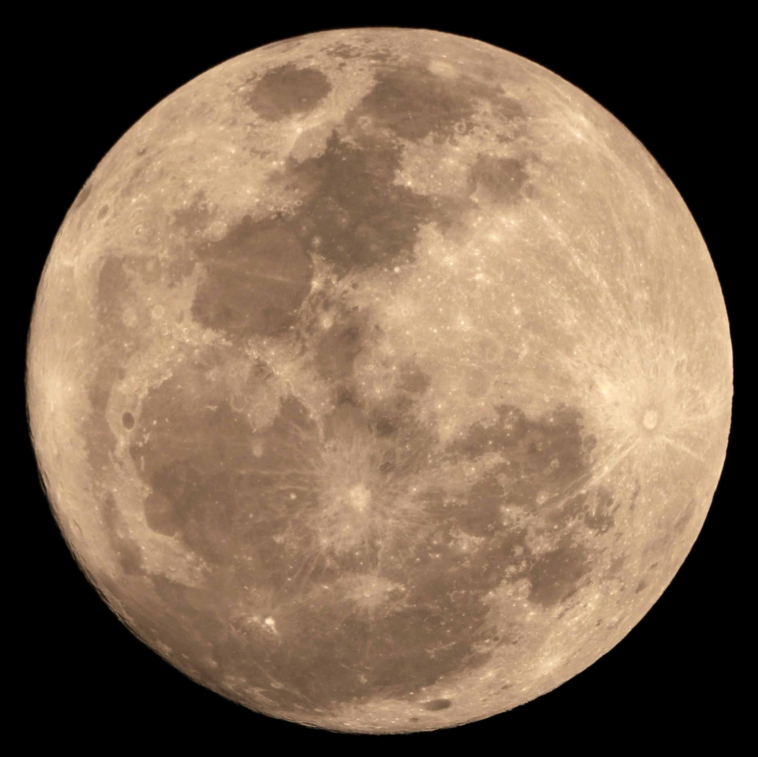 Full moon against a black sky