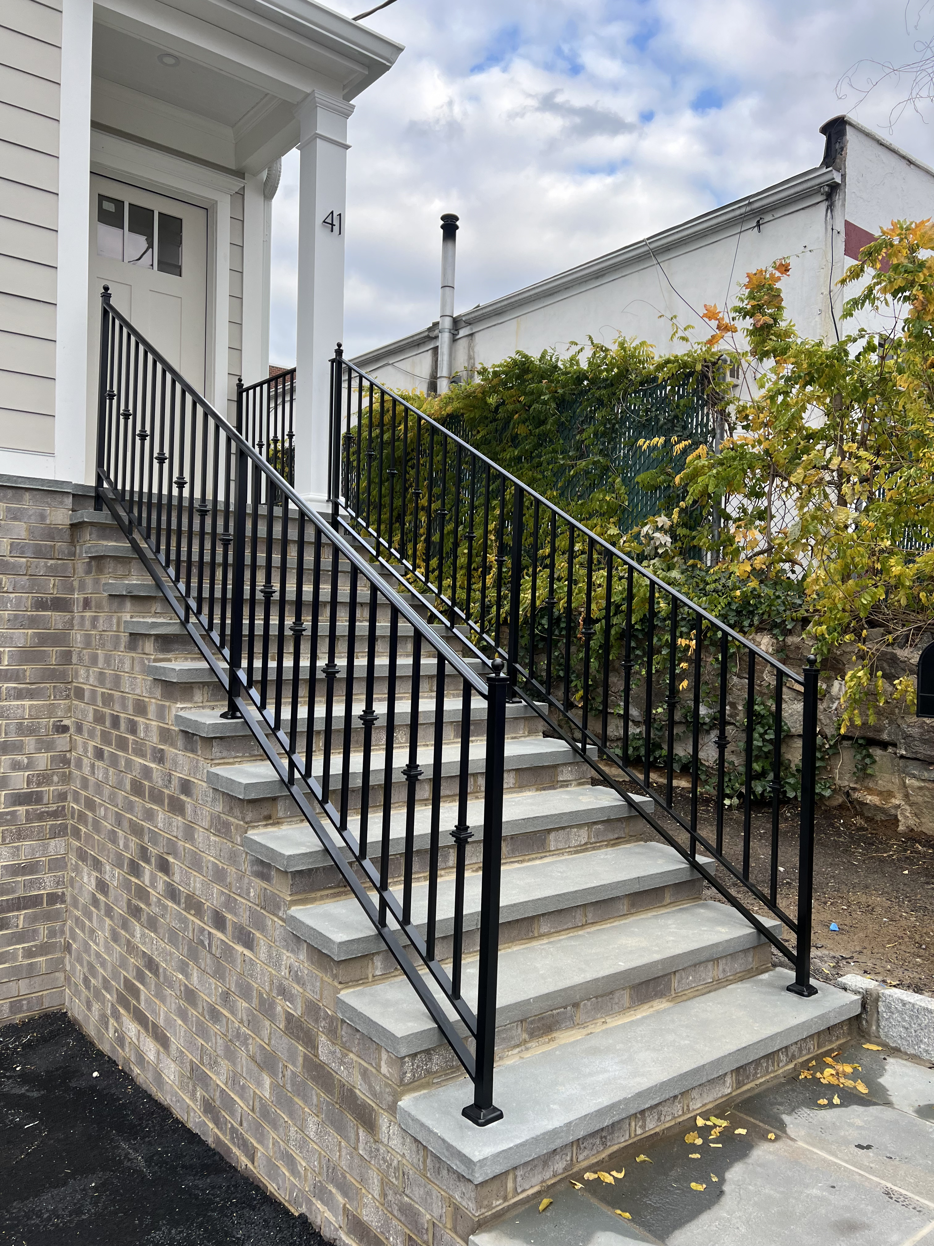 Custom Black Iron Entry Railing by Anthony Cacciola