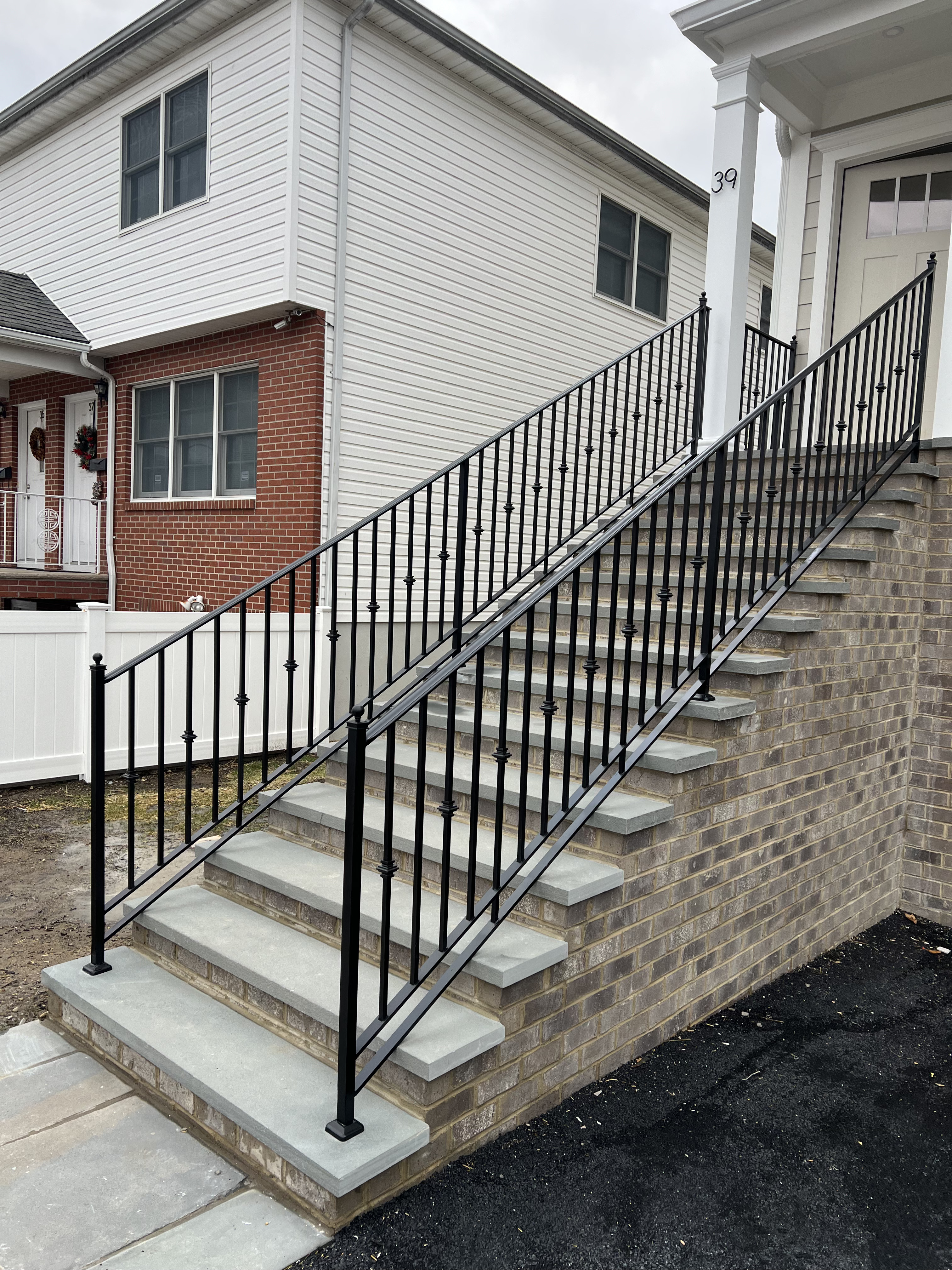 Custom Black Iron Entry Railing by Anthony Cacciola