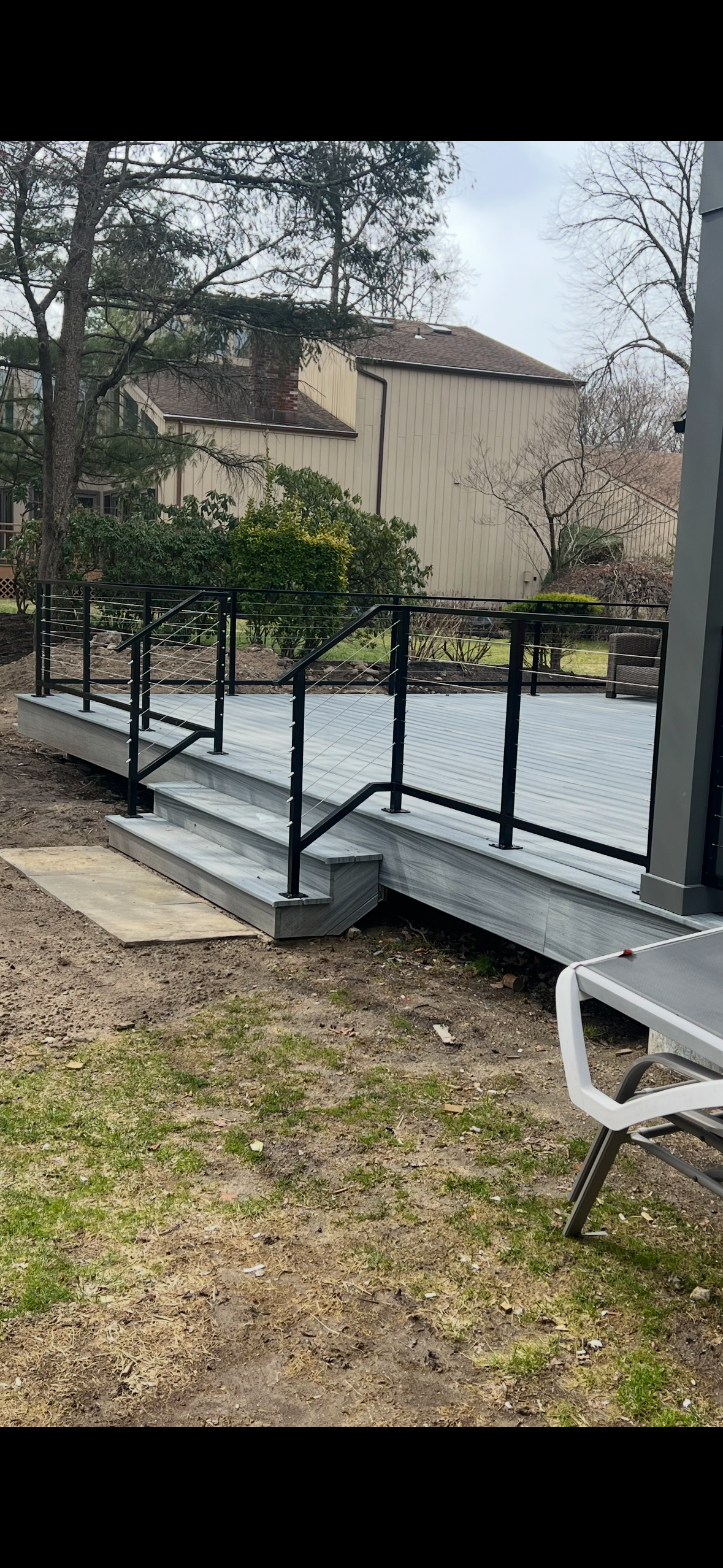 Modern Black Cable Deck Railing by Anthony Cacciola