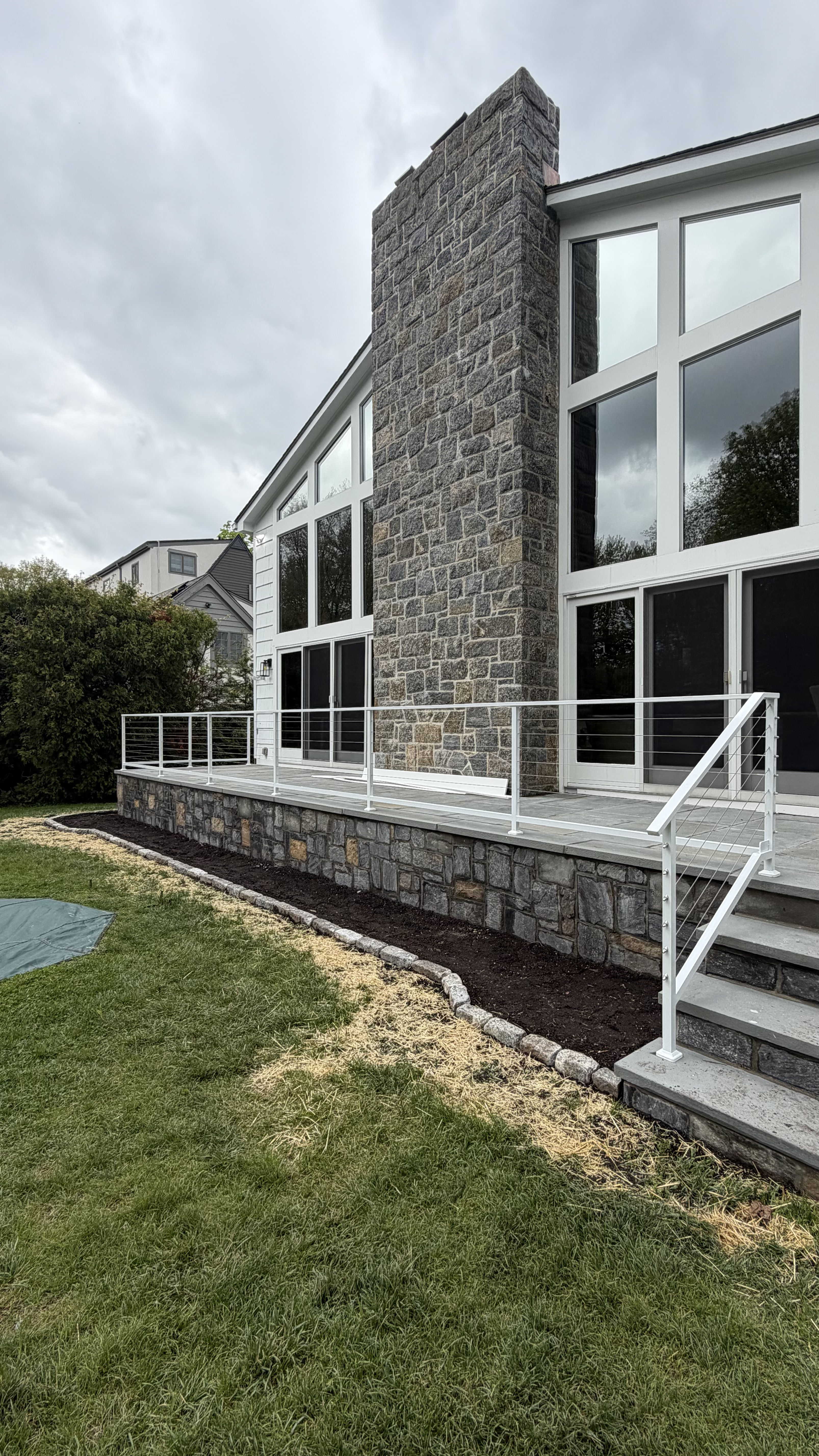 White Cable Patio Railing by Anthony Cacciola