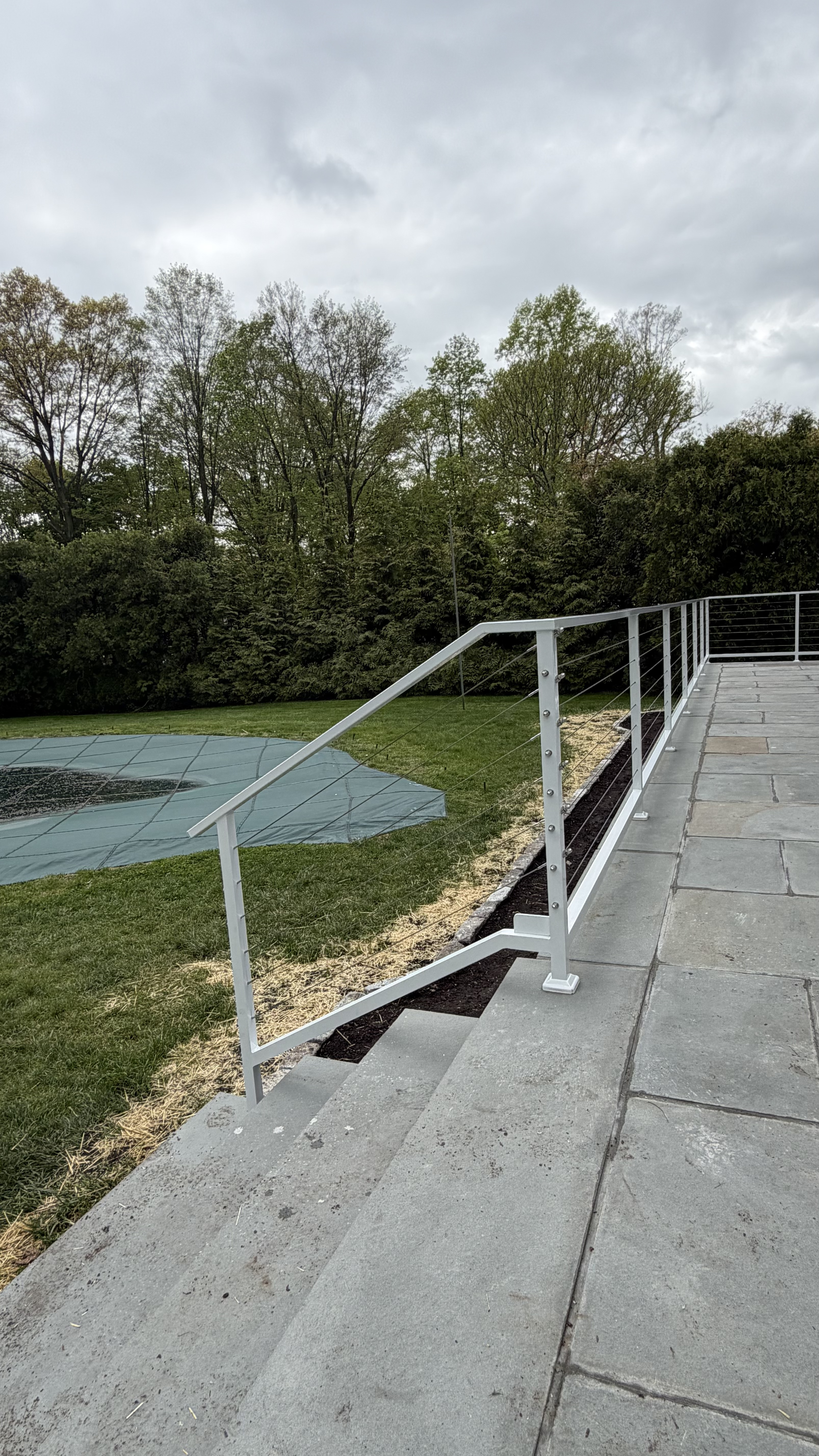 White Cable Patio Railing by Anthony Cacciola