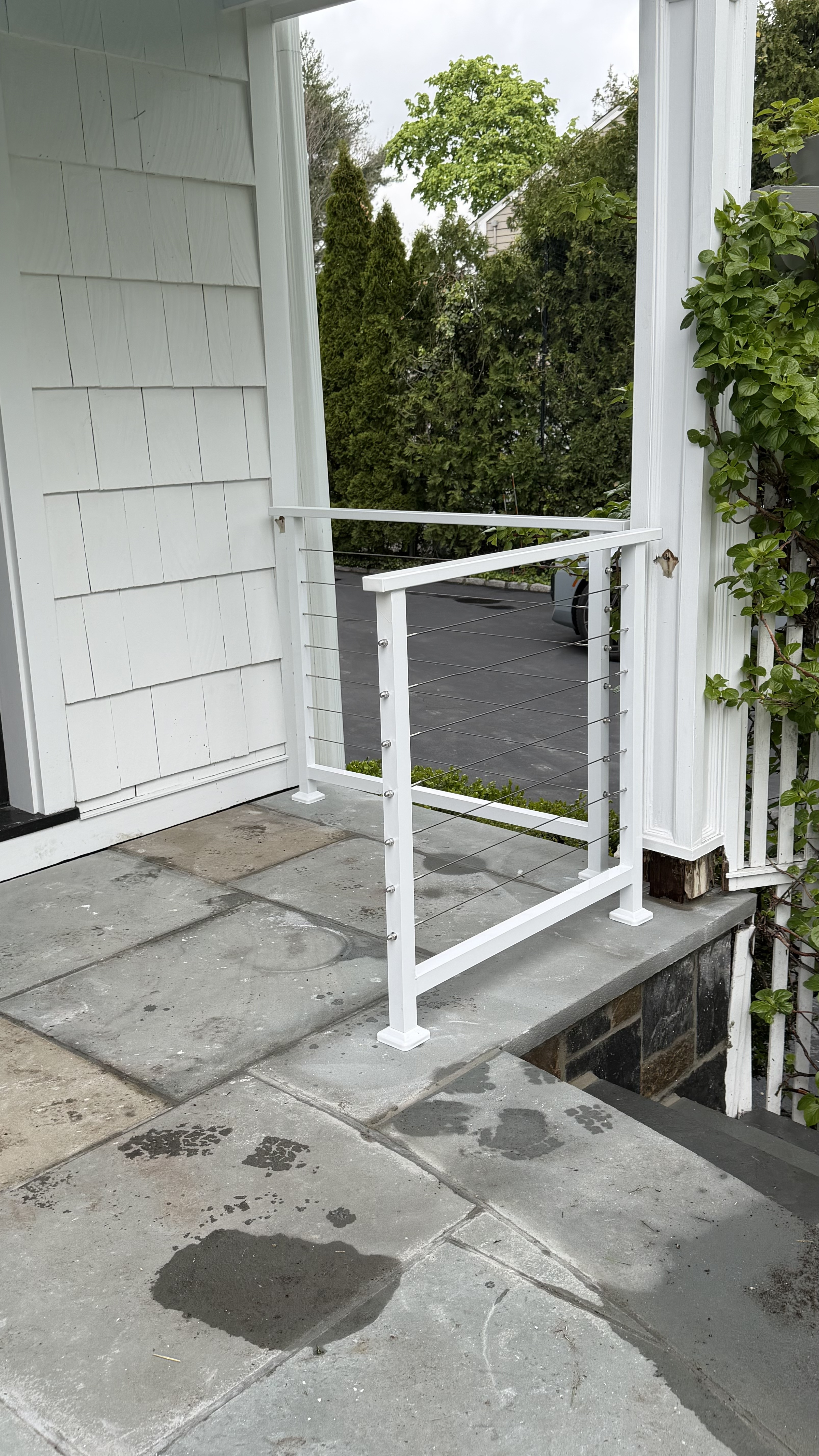 White Cable Patio Railing by Anthony Cacciola