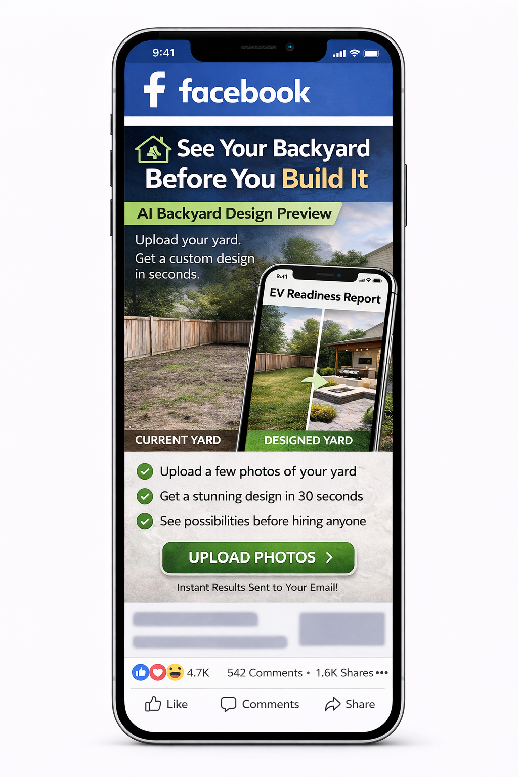 Facebook ad example on mobile