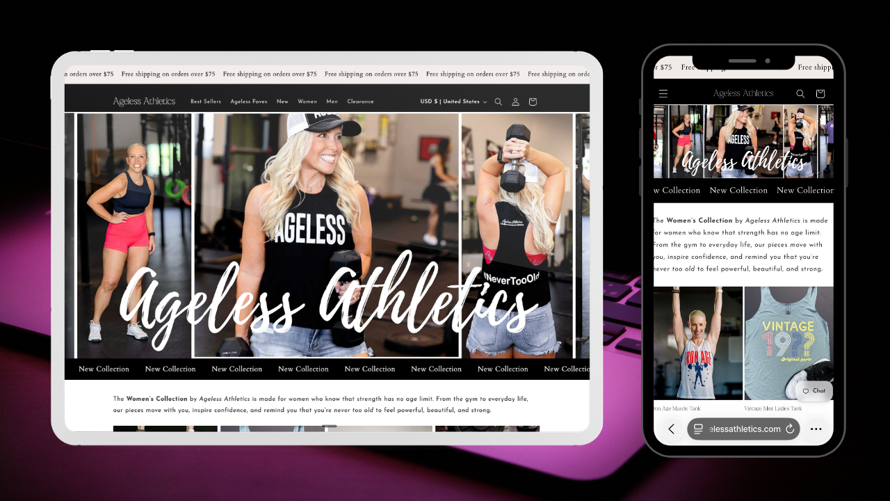 Ageless Athletics website design
