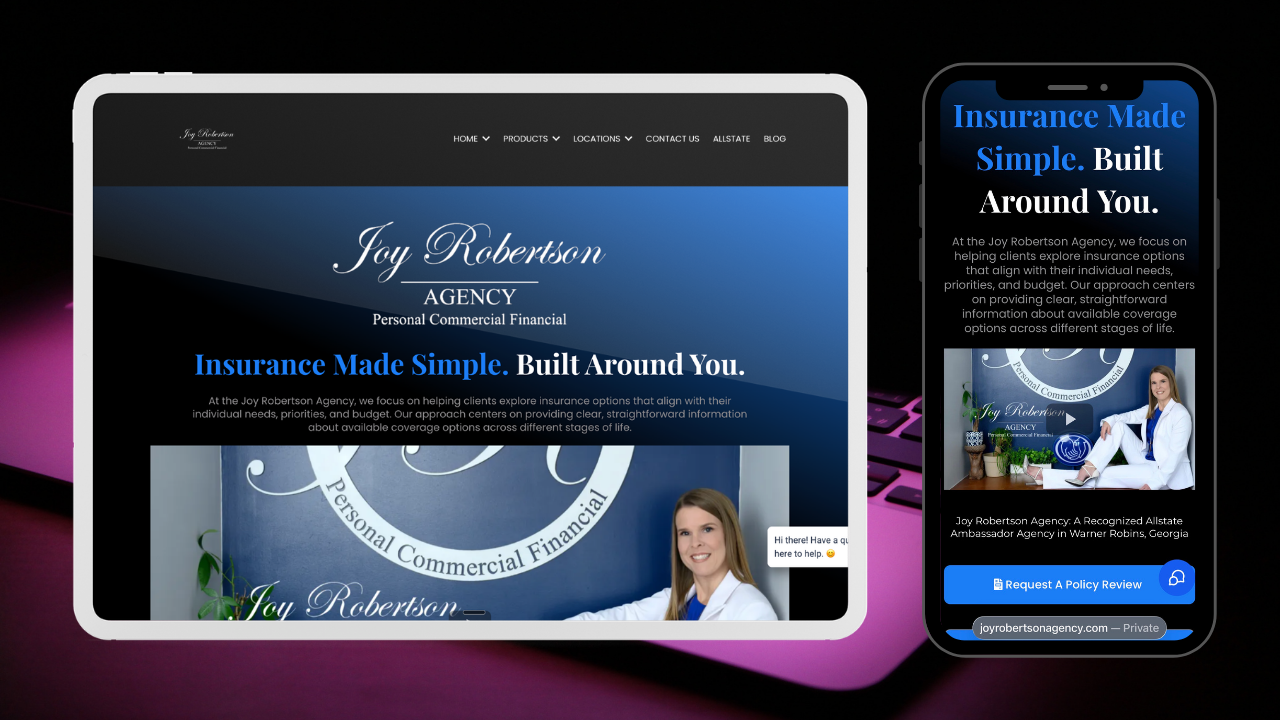 Joy Robertson Agency website design