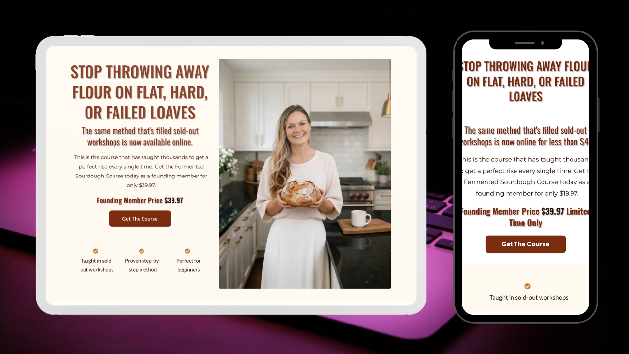 DDD Ranch Sourdough 101 website design