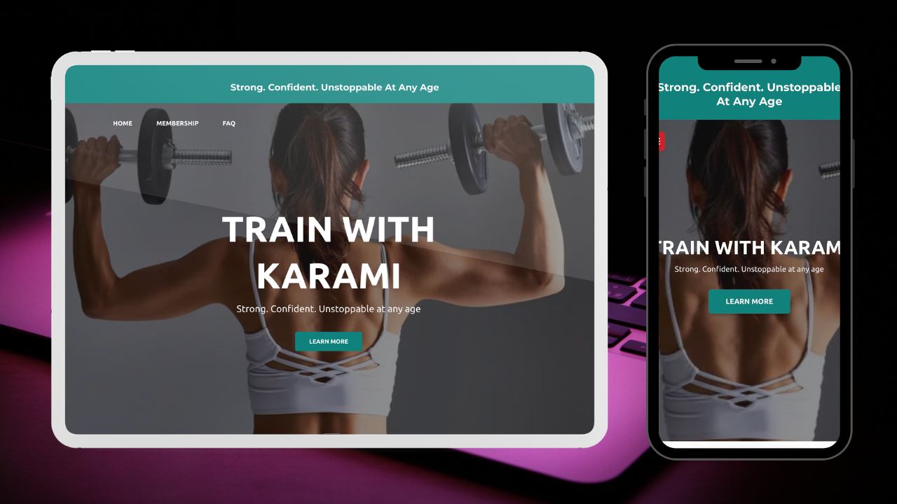 Train With Karami website design