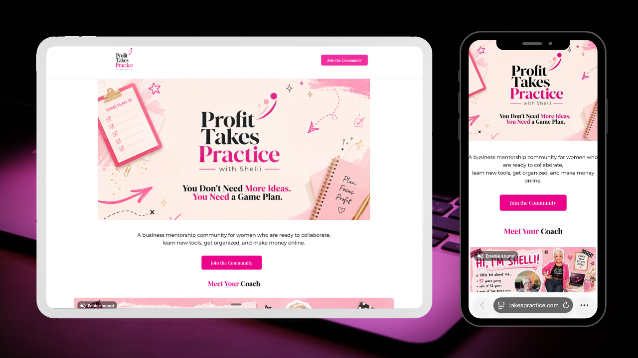 Profit Takes Practice website design