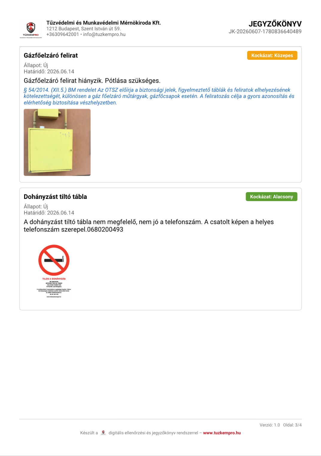 Minta jegyzőkönyv 3. oldal