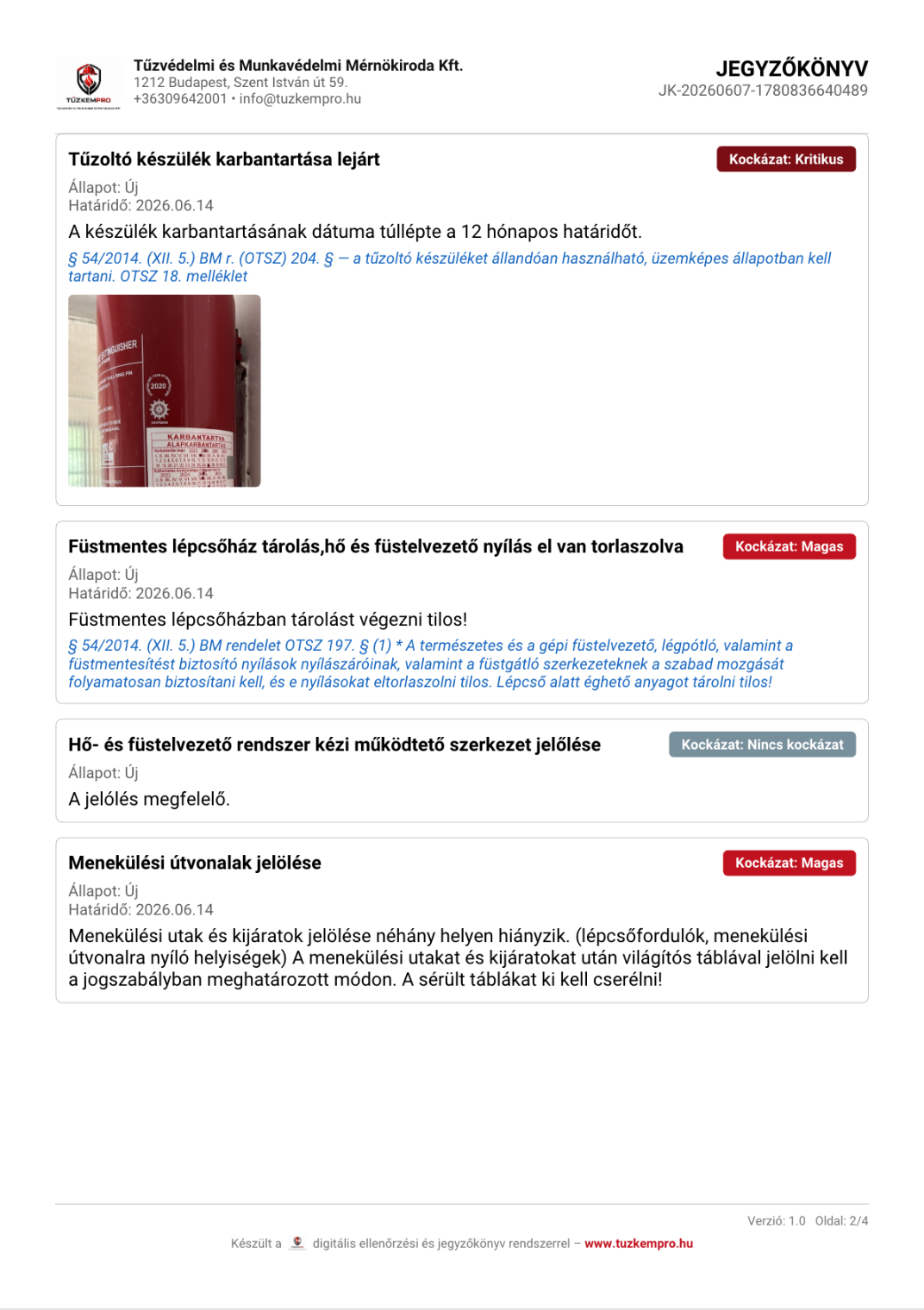Minta jegyzőkönyv 2. oldal