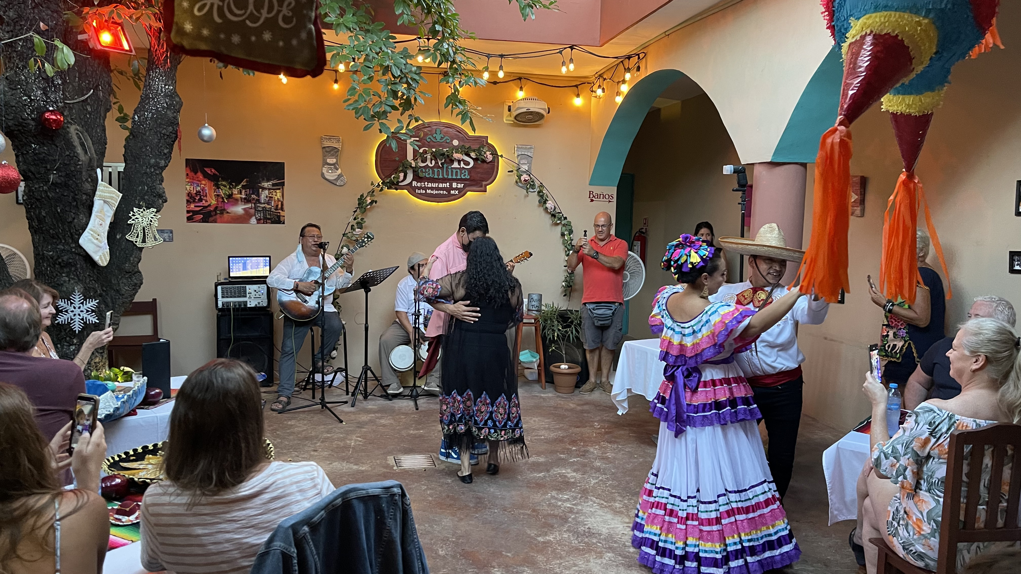 Courtyard atmosphere at Javi's Cantina