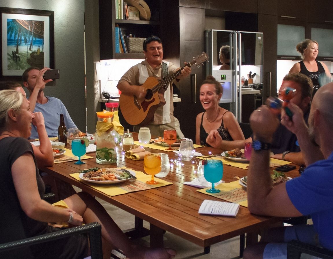 Drinks being served at Javi's Cantina during live music