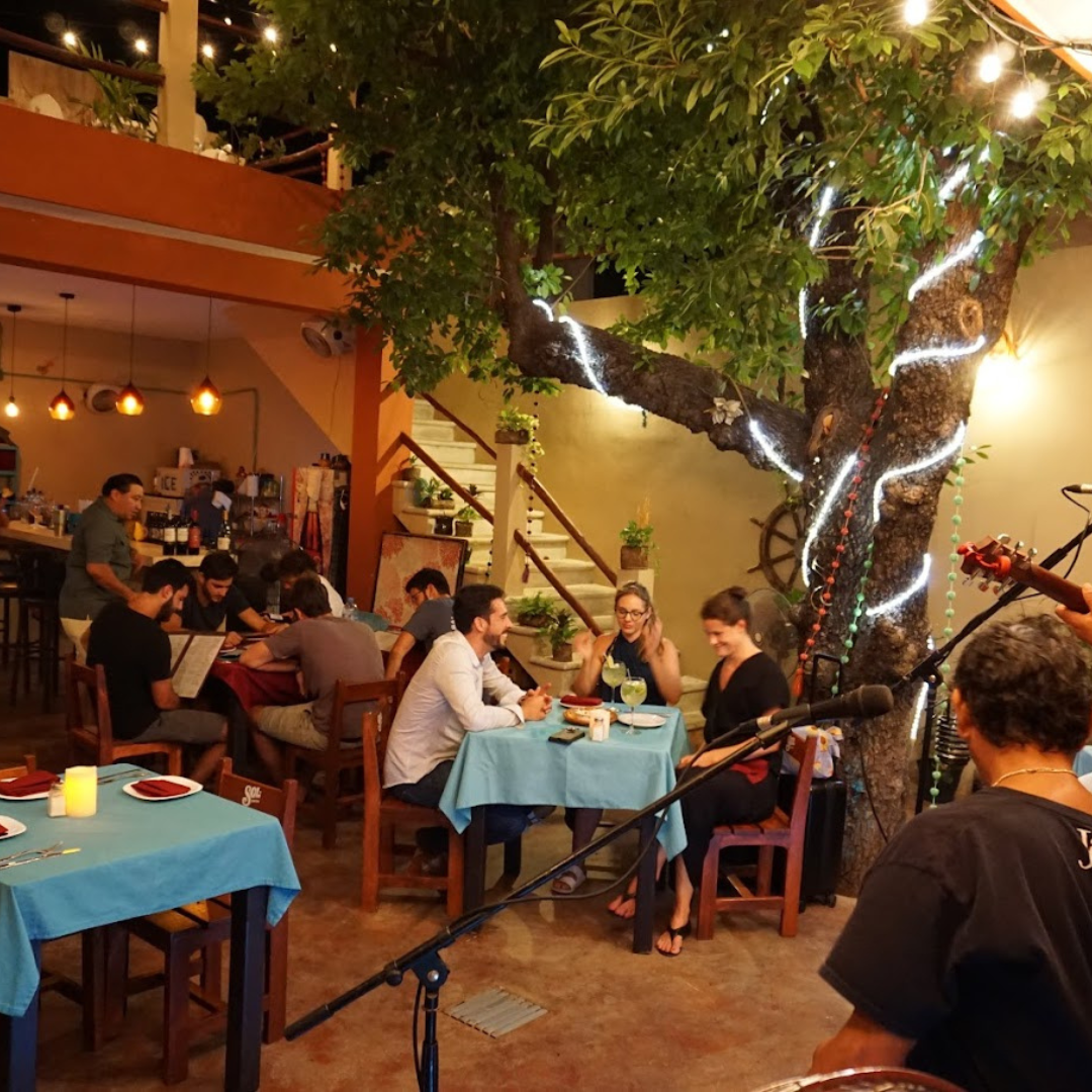 Large party dining at Javi's Cantina